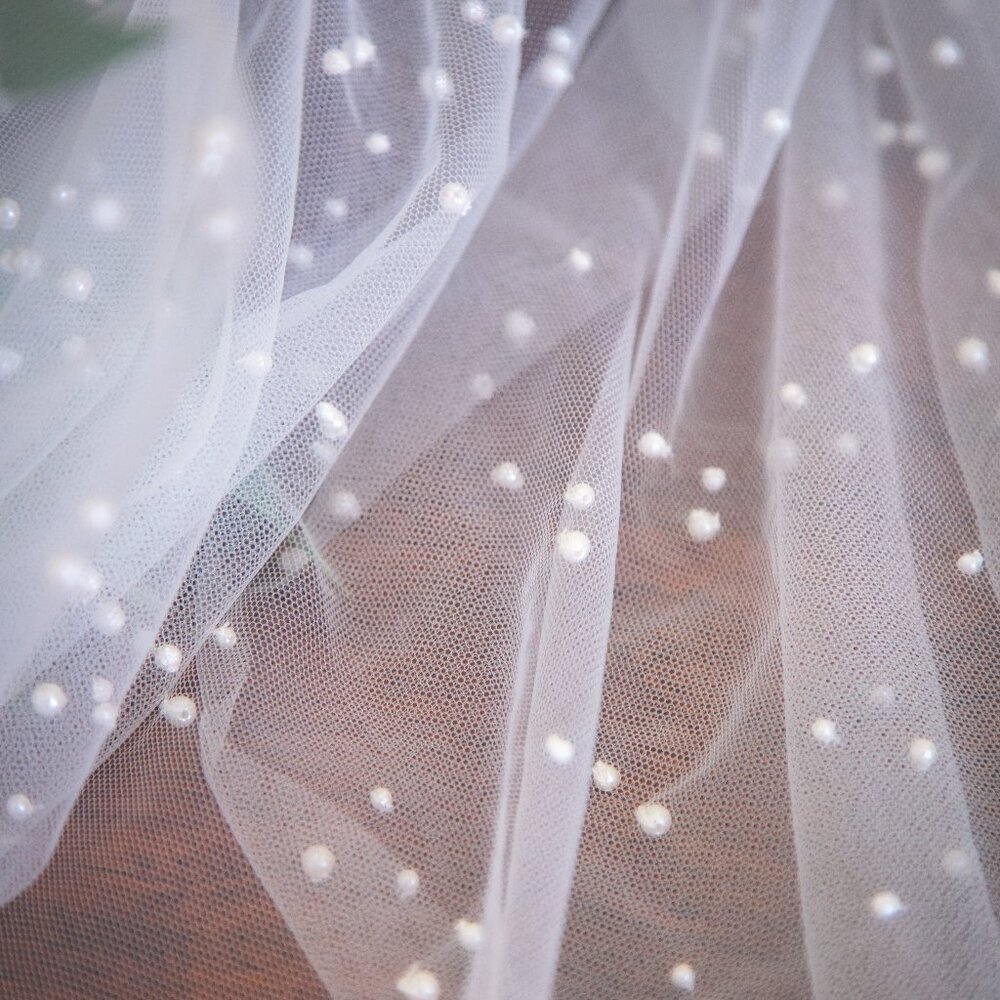 A.B. Ellie Harlow Pearl Veil - Cathedral length